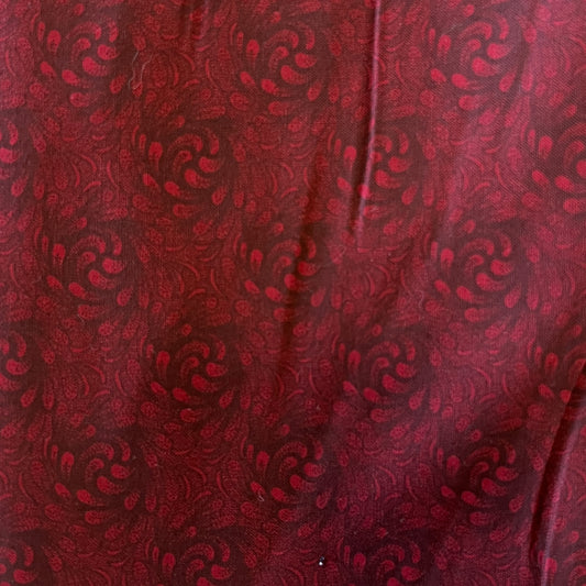 Red Waves Cotton: 2 yds