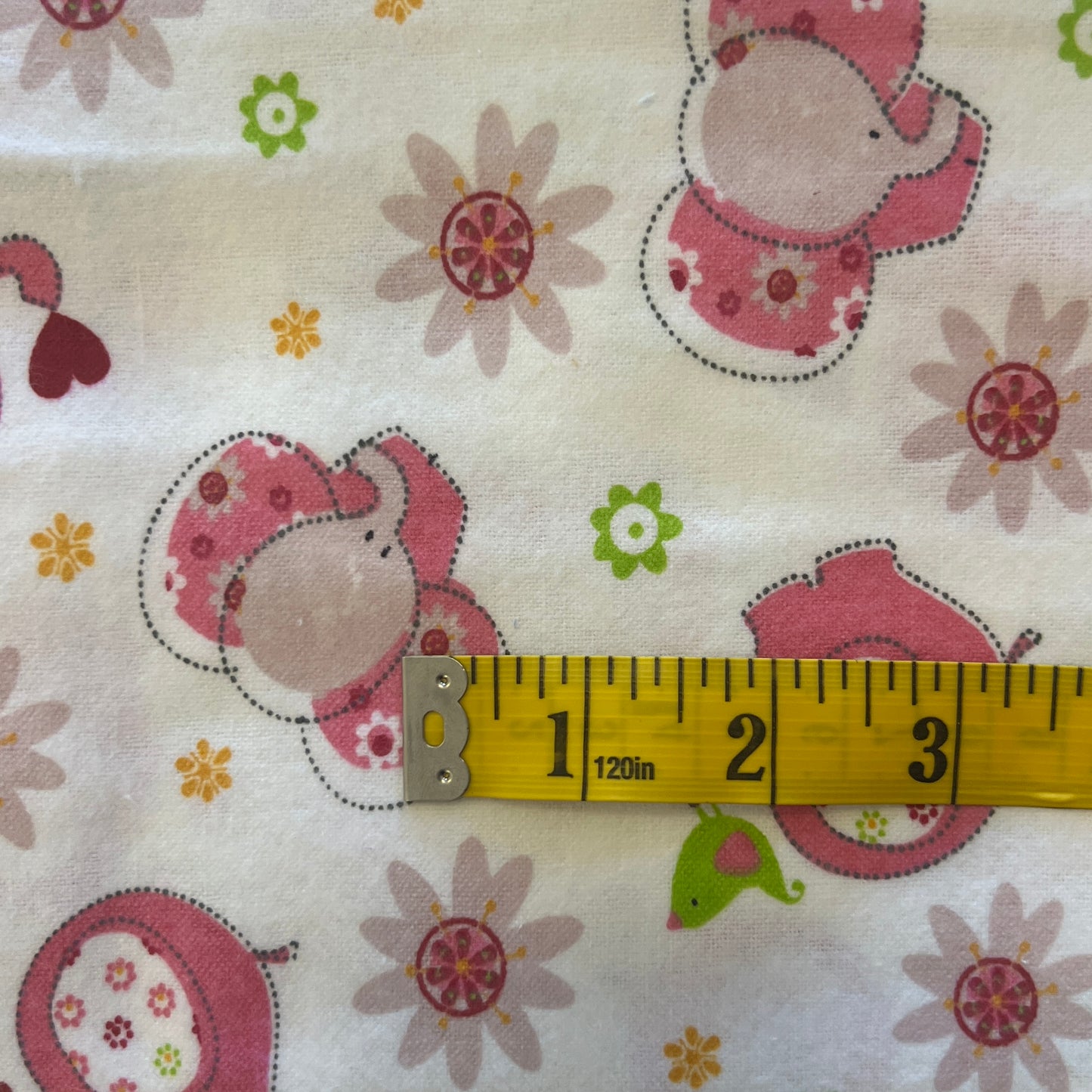 Elephants & Birds Flannel: 1.5 yds