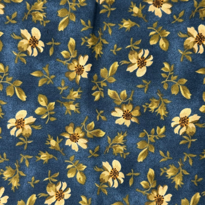 Blue & Cream Floral Cotton: 2.5 yds
