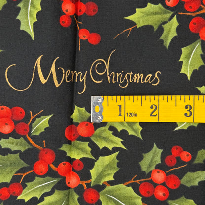 Christmas Holly Cotton: 1 yd