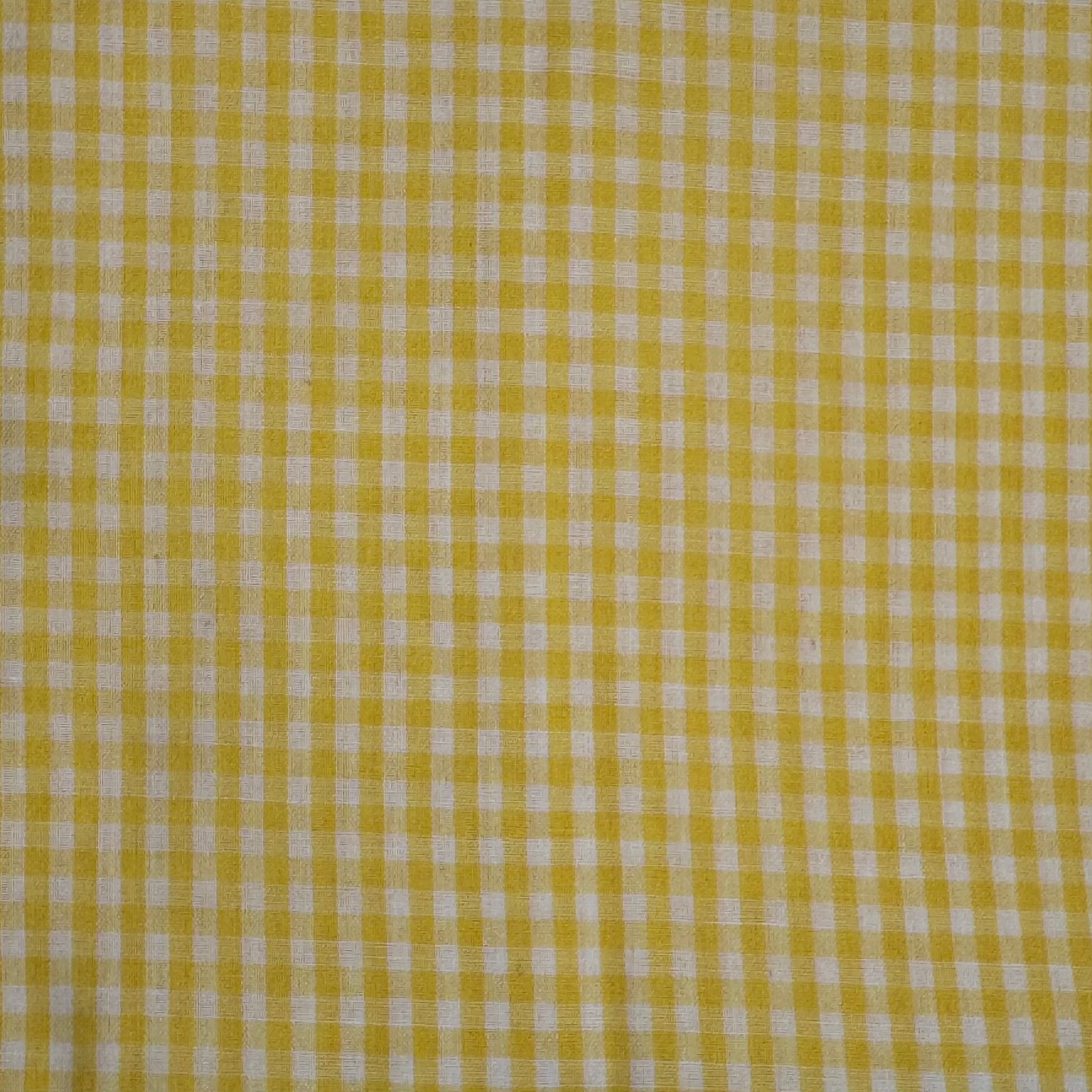 Yellow Gingham Lightweight Cotton Blend Shirting: 1.5 yds