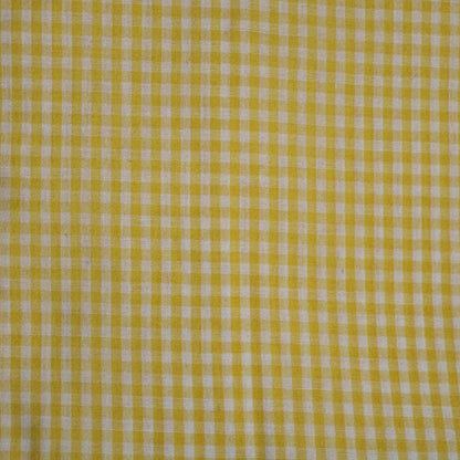 Yellow Gingham Lightweight Cotton Blend Shirting: 1.5 yds