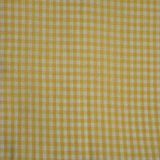 Yellow Gingham Lightweight Cotton Blend Shirting: 1.5 yds