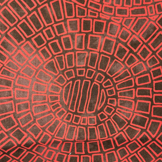 Mottled Purple With Red Radial Scales Cotton: 3 yds