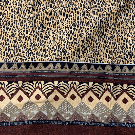Neutral Tones Mixed Border Print Rayon: 3.5 yds