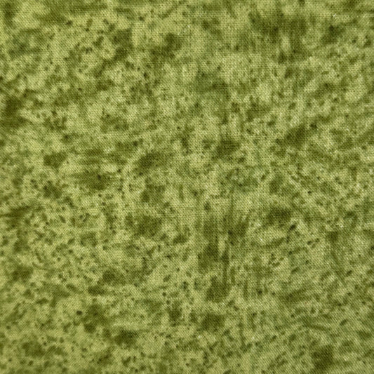 Green Speckled Brushed Cotton Blend: 2 yds