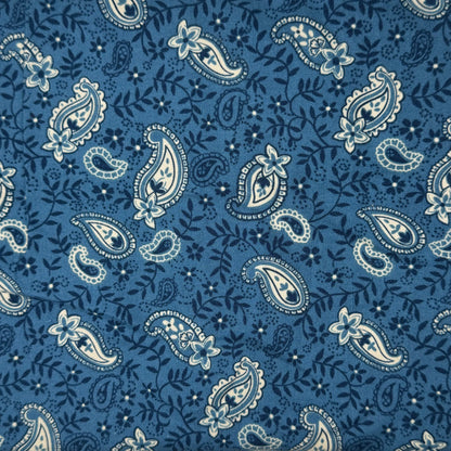Blue Paisley Cotton: 2 yds