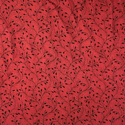 Burgundy & Black Vines Cotton: 1.5 yds