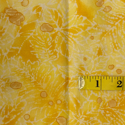 Yellow Tropical Scene Cotton: 1 yd