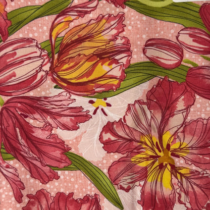 Pink Tulip Tango Cotton: 1 yd