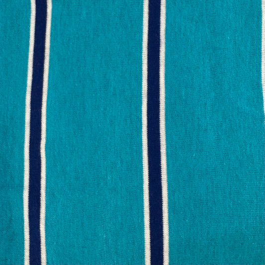 Two-Tone Blue Stripe Knit Tube: 1 yd