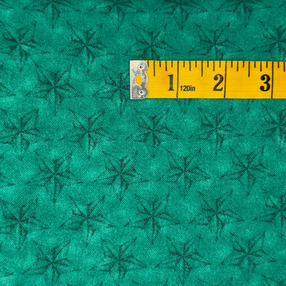 Green Stars Brushed Cotton Blend: 2.5 yds