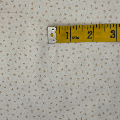 Cream With Tan Geometric Shapes Cotton: 1 yd