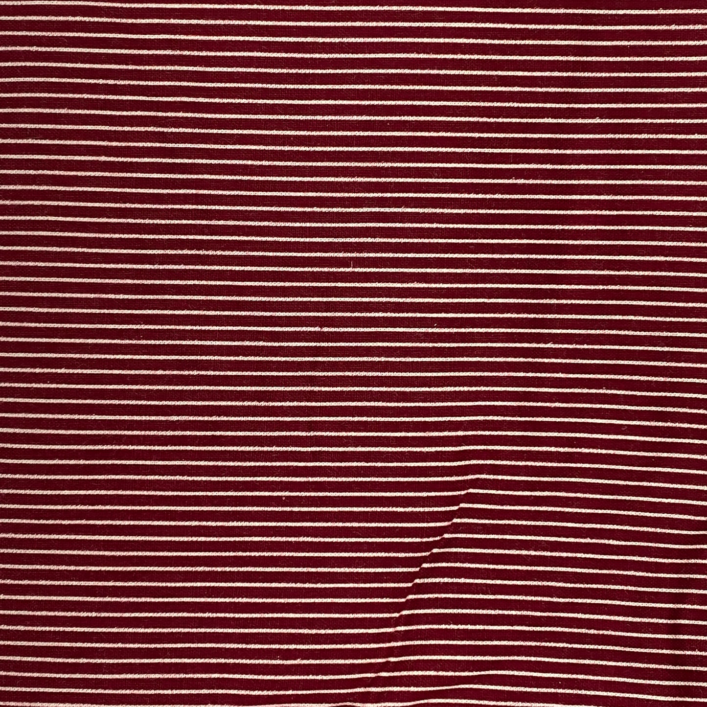Maroon & White Striped Cotton: 2 yds