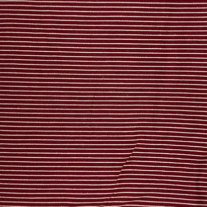Maroon & White Striped Cotton: 2 yds