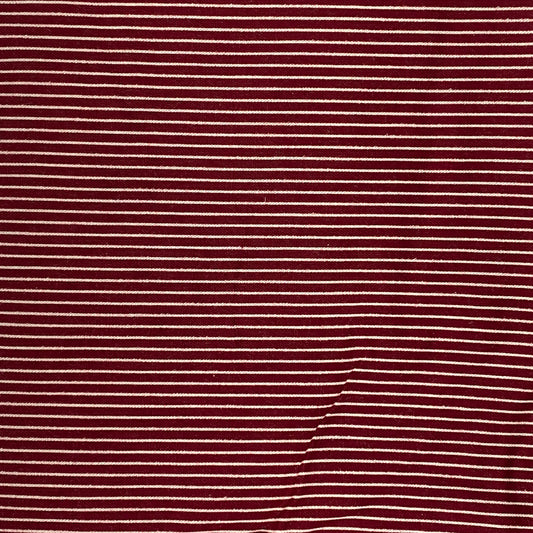 Maroon & White Striped Cotton: 2 yds