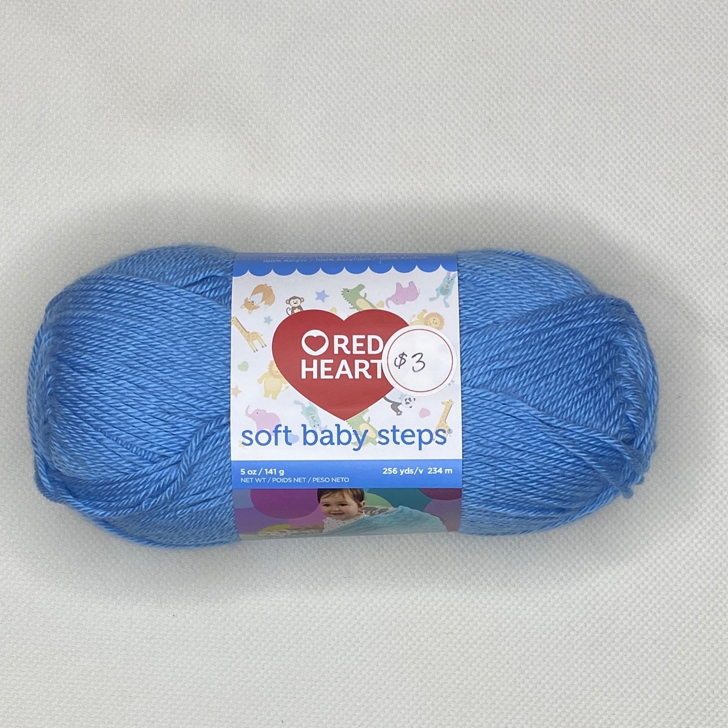 Red Heart Soft Baby Steps Yarn in Baby Blue: 2 Skeins