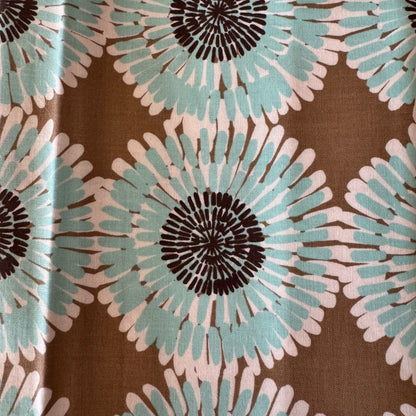 Aqua Floral Cotton: 1 yd