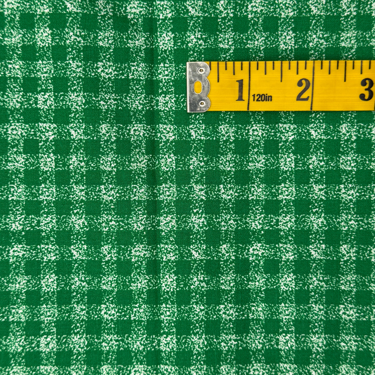 Green Squares With Speckled Green Background Cotton Blend: 3 yds