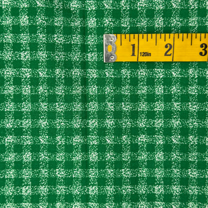 Green Squares With Speckled Green Background Cotton Blend: 3 yds