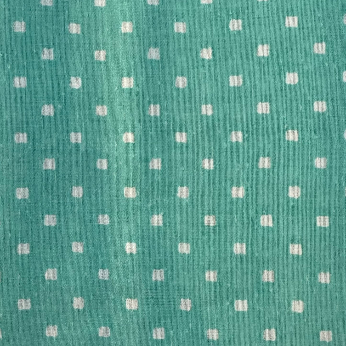 Mint Green with White Squares Woven Cotton Blend: 2.5 yds