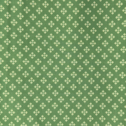 Green With Diamonds Cotton: 1.5 yds