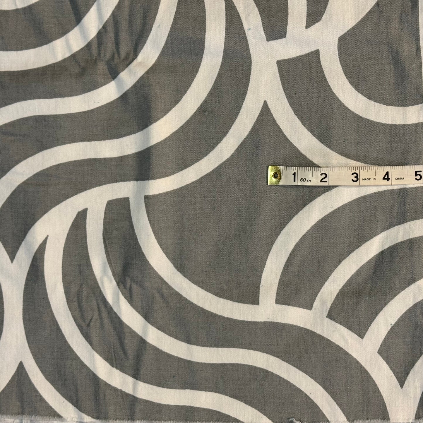 Gray/White Bold Abstract Print Home Decor Cotton: 1.5 yds