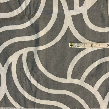 Gray/White Bold Abstract Print Home Decor Cotton: 1.5 yds