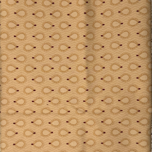 Cream Feathers Cotton: 1 yd