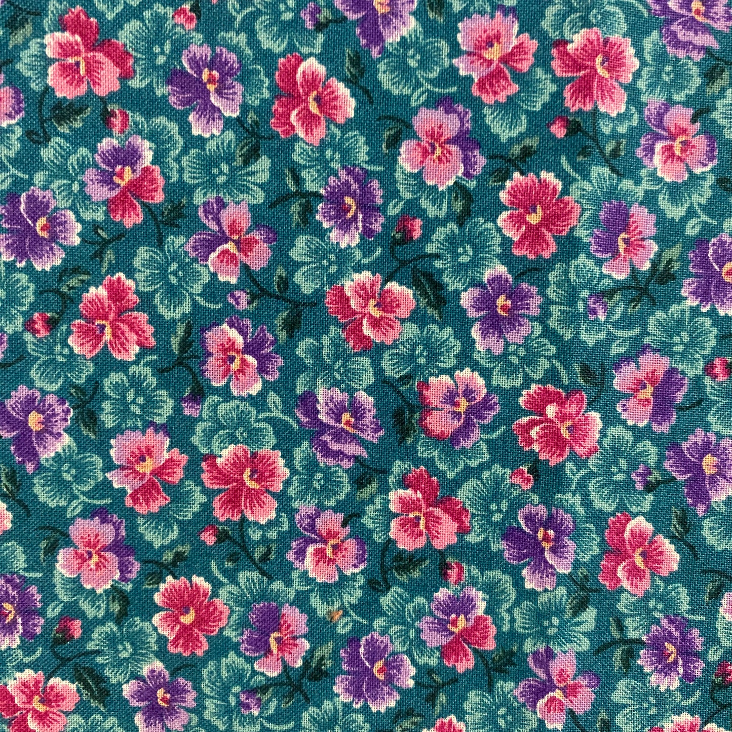 Mauve & Purple Floral Cotton: 2 yds