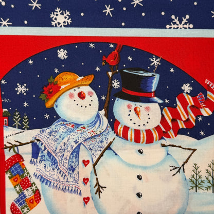 Snowmen in Winter Scenes Cotton: 3 yds