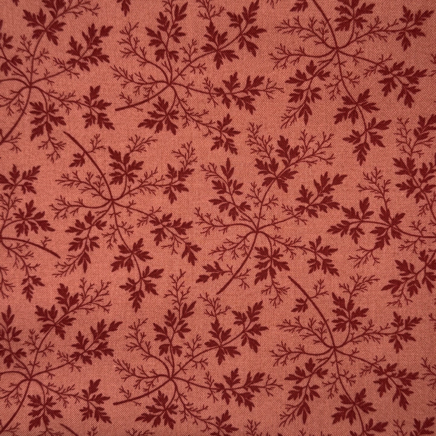 Two Tone Red Leaves Cotton: 2 yds