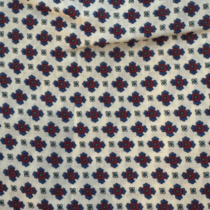 Red & Blue Abstract Floral Poly Rayon: 2.5 yds