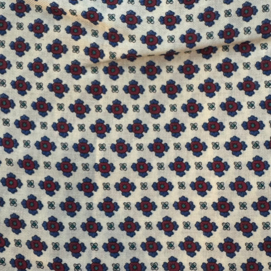 Red & Blue Abstract Floral Poly Rayon: 2.5 yds