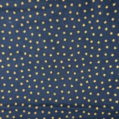 Blue With Gold Stars Cotton: 1 yd