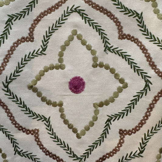 Embroidered Kaleidoscope Cotton Home Decor: 1 yd