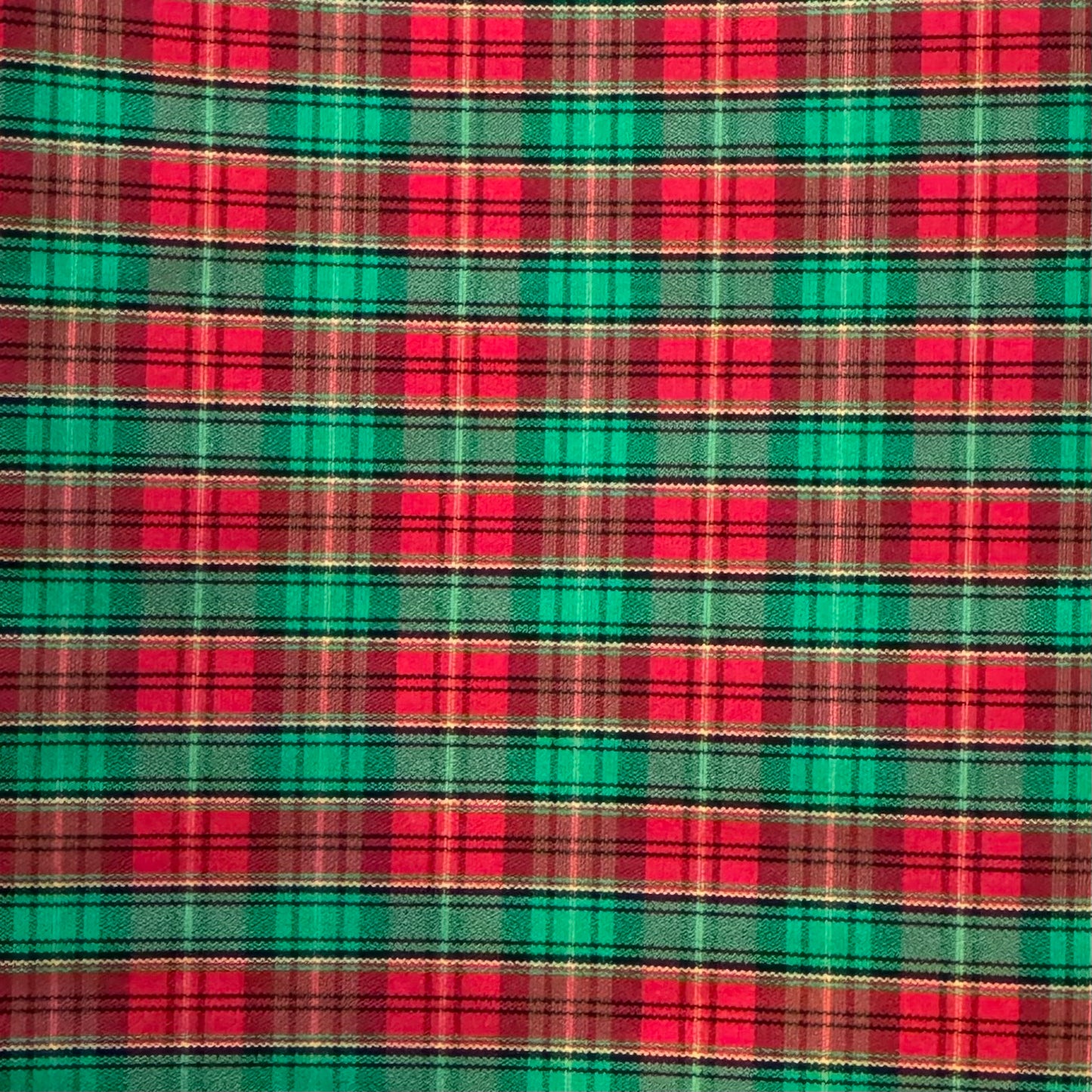 Red & Green Plaid Poly: 5 yds