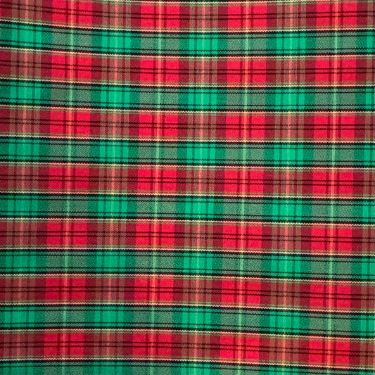Red & Green Plaid Poly: 5 yds