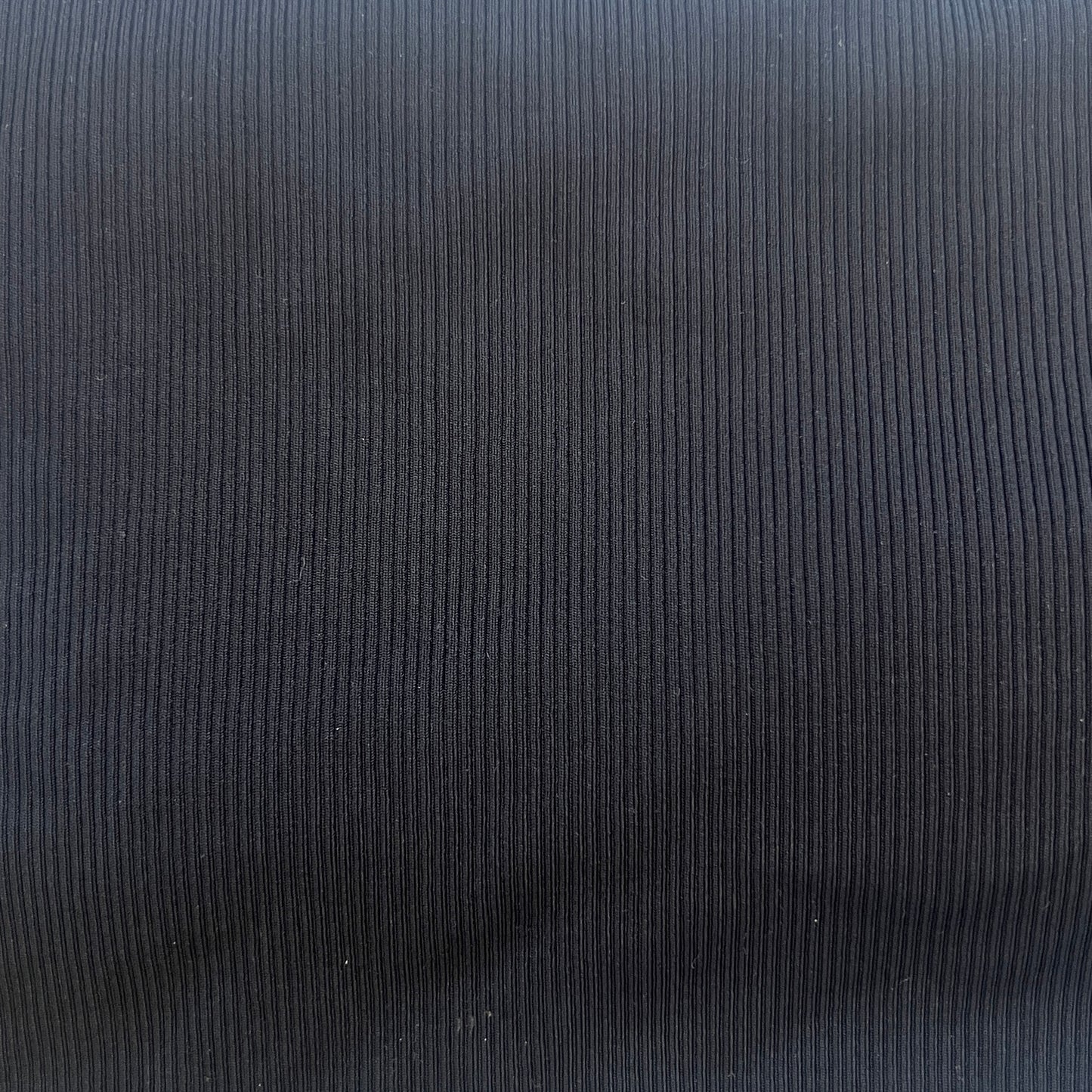 Black Stretch Ribbed Knit: 1 yd