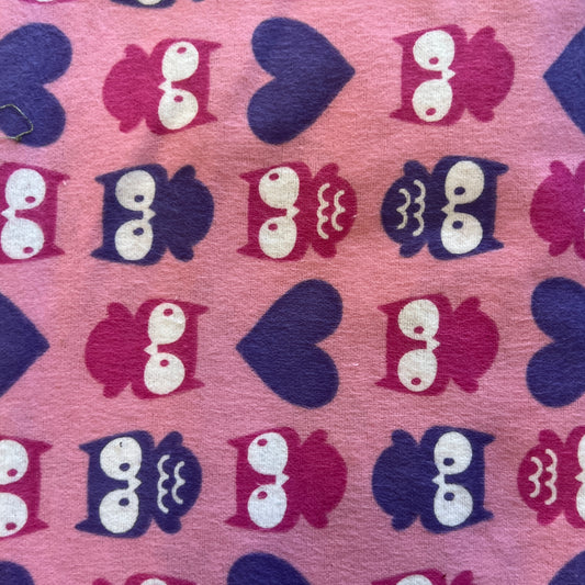 Pink & Purple Owls Flannel: 2 yds