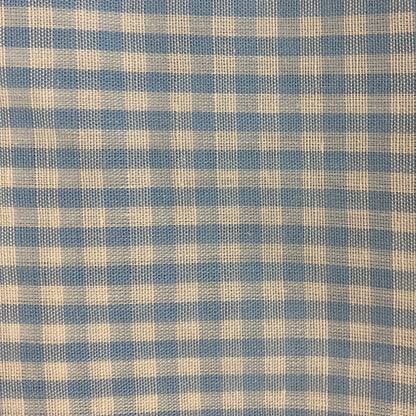 Blue Gingham Cotton Blend: 2 yds