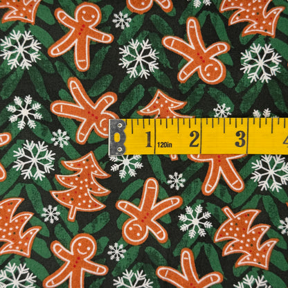Snowflakes & Gingerbread Cotton: 2 yds