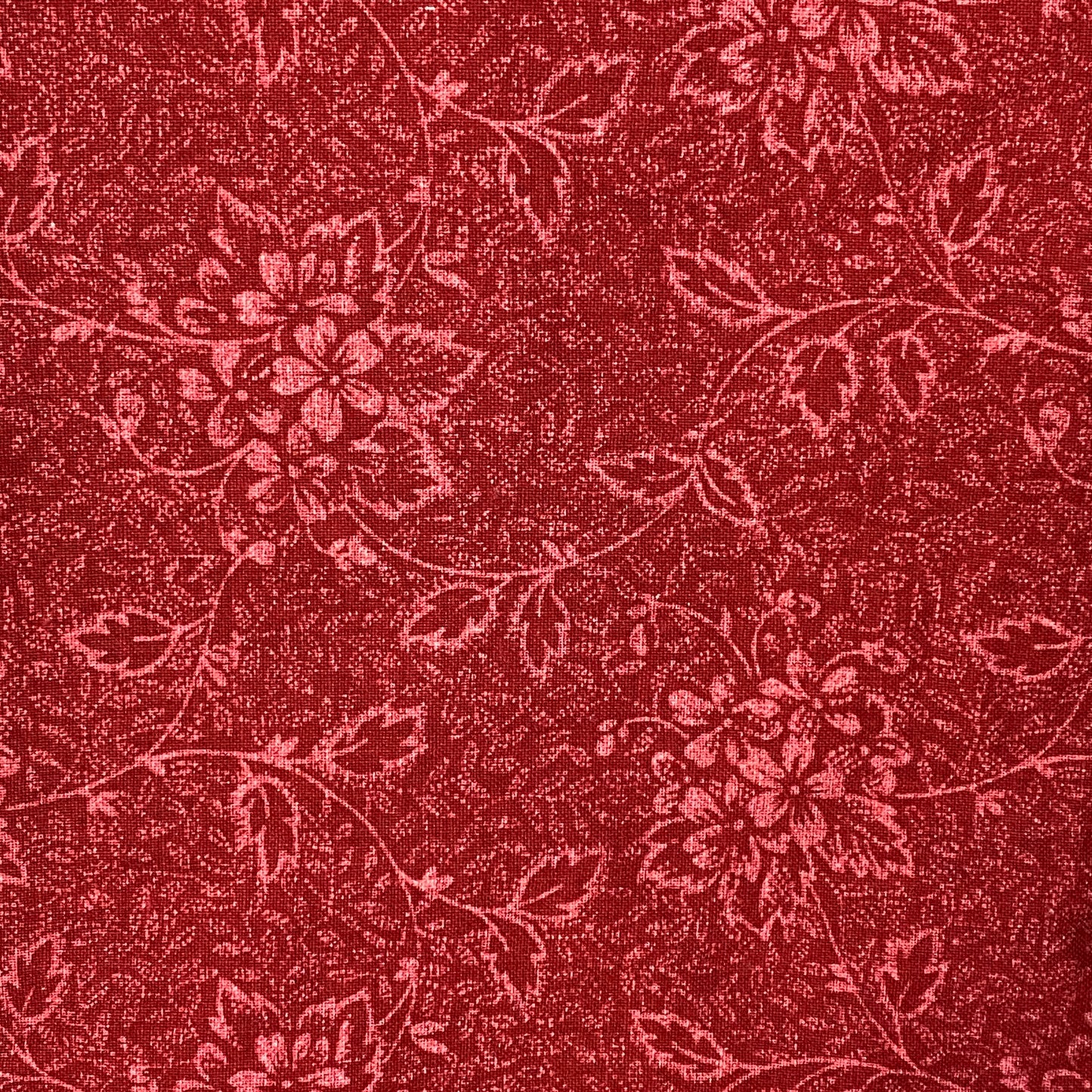 Red Fancy Floral Cotton: 2 yds