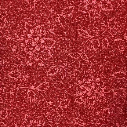 Red Fancy Floral Cotton: 2 yds