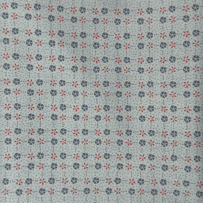Blue & Red Geometric Shapes Cotton: 2 yds