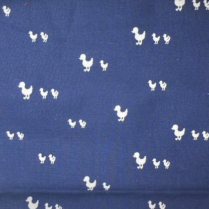 White Ducks on Navy Blue Novelty Print Cotton: 1 yd