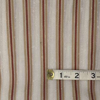 Red/Tan/Cream Woven Stripe Mesh Poly: 1 yd