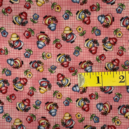 Pink Gardener Cotton: 1 yd