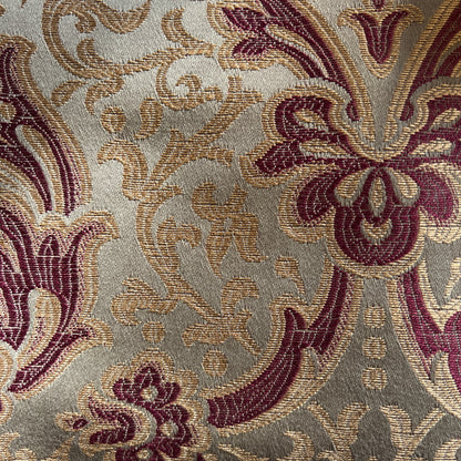 Olive & Maroon Damask Upholstery: 2.5 yds