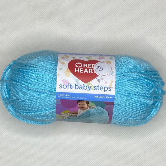 Red Heart Soft Baby Steps Yarn in Aqua: 2 Skeins